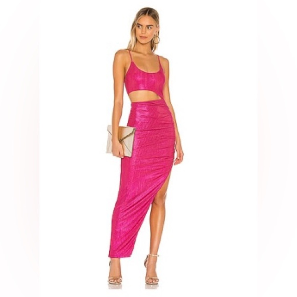Superdown Pink Cutout Maxi Dress